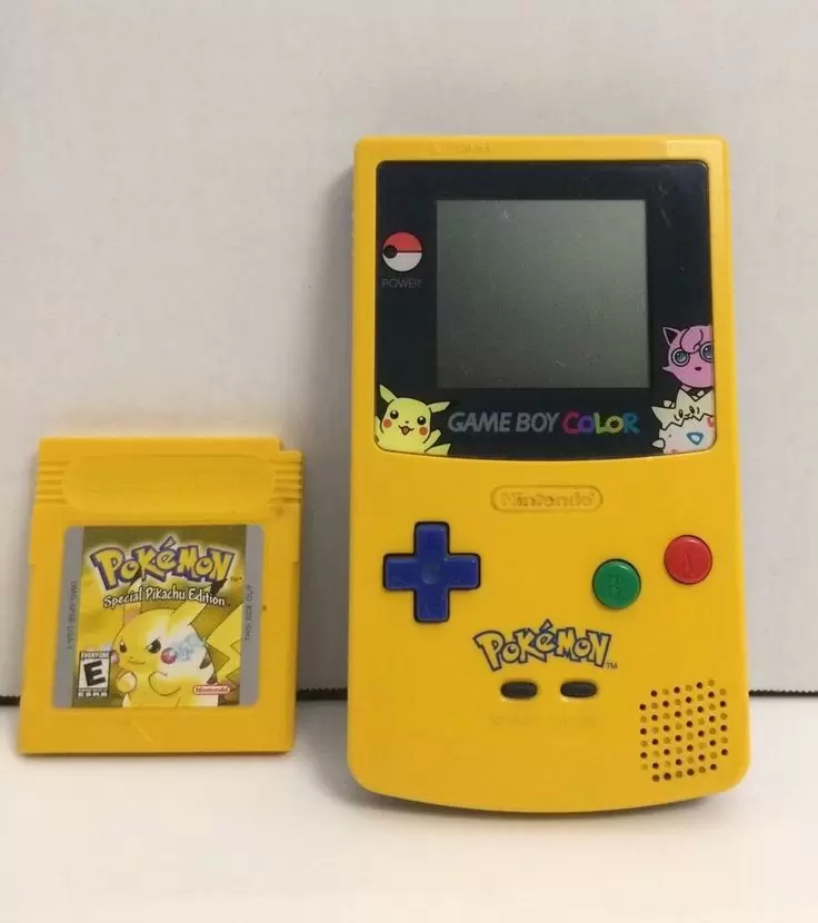 Game Boy Color - Game Boy Color Pokémon – Special Pikachu Edition Yellow and Blue with logo, Artwork and colored buttons