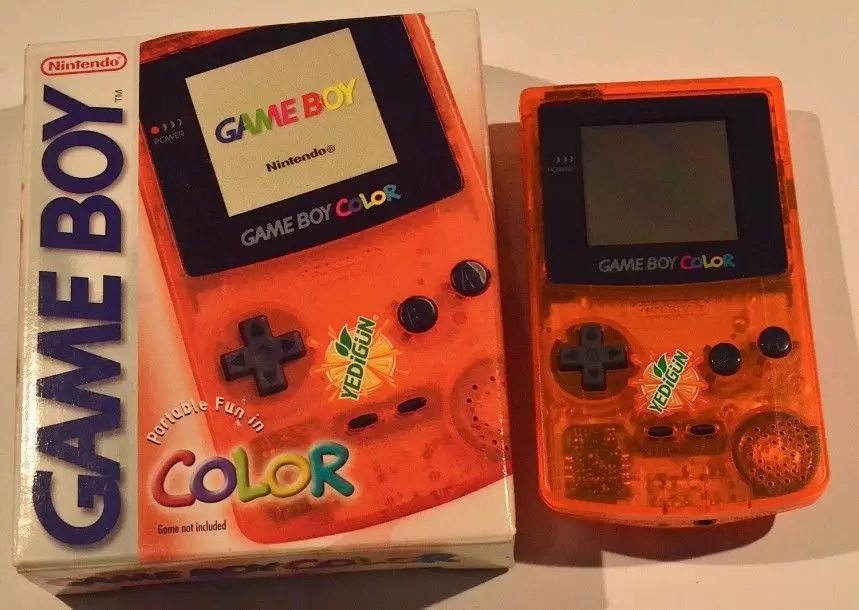 Game Boy Color - Game Boy Color Yedigun Clear Orange with logo