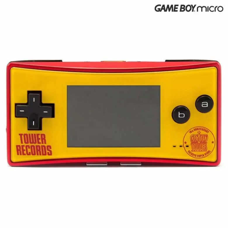 Game Boy Micro 10th Anniversary Tower Records - Red with Yellow