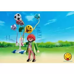 Clown avec ballon Smiley