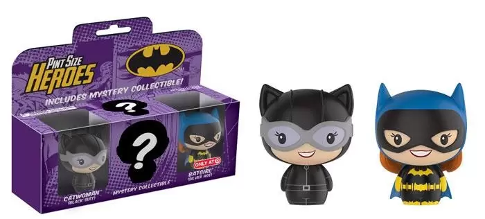 Pint Size Heroes Pack and Exclusive - Batman 3 Pack – Catwoman Black Suit, Batgirl Silver Age and Mystery