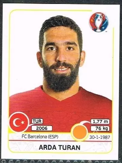 350 sticker scudetto shiny Turkey Turchia PANINI EURO 2016 ~ FIGURINA singola n 