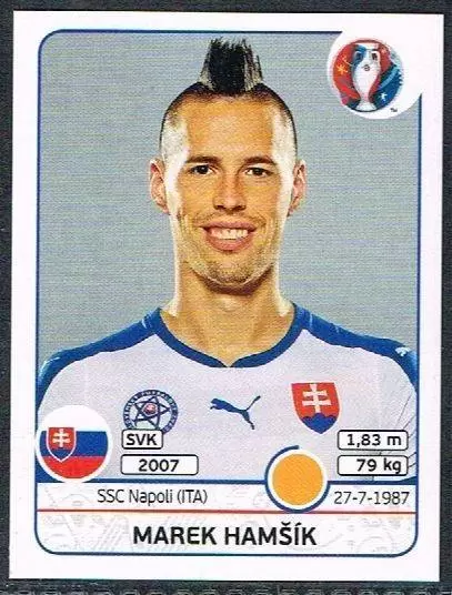 225 Marek Hamsik Slovenska Republika NEU Panini Sticker Fußball EM Euro 2016 Nr 
