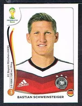 497 Bastian Schweinsteiger Deutschland Bild Panini Sticker Fußball WM 2014 Nr 