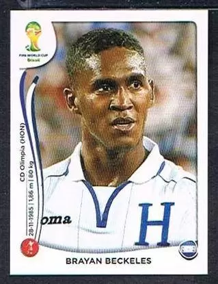 Panini Sticker Fußball WM 2014 Nr 400 Brayan Beckeles Honduras Bild NEUWARE 