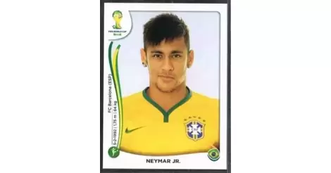 MINT! # 48 World Cup BRASIL 2014 RARE PANINI Soccer ROOKIE Sticker NEYMAR JR 
