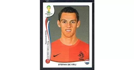 NUMBER 131 Stefan De Vrij FIFA PANINI STICKER WORLD CUP 2014 