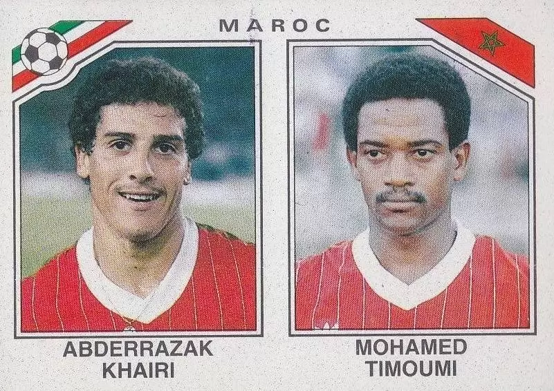 Mexico 86 World Cup - Abderrazak Khairi / Mahomed Timouni - Maroc