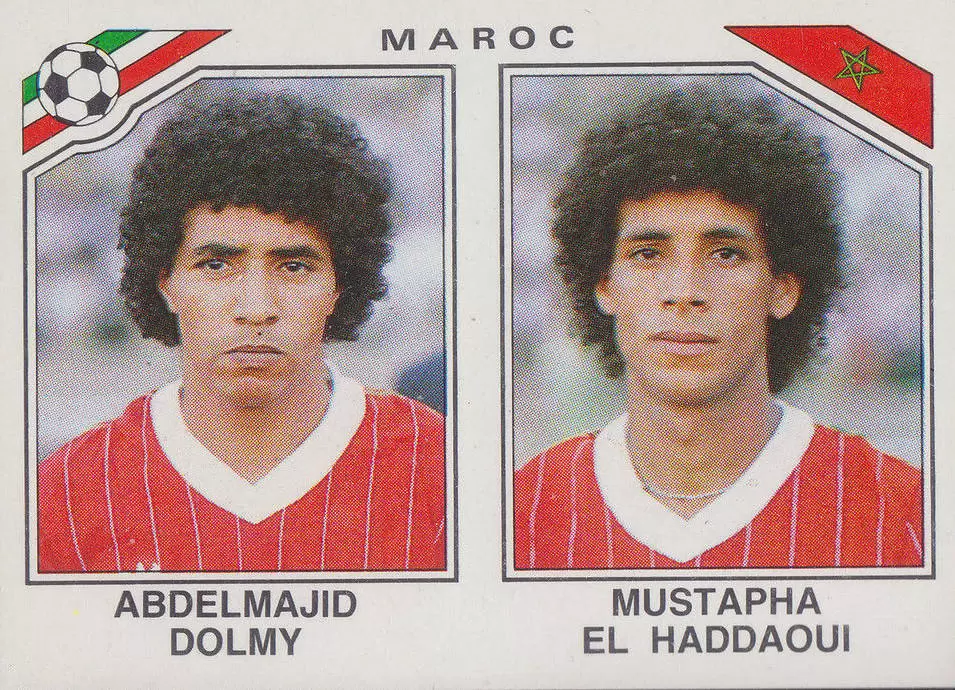 Mexico 86 World Cup - Adbdelmajid Dolmy / M. El Haddaoui - Maroc