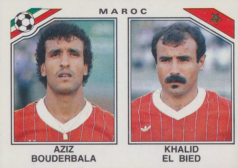 Mexico 86 World Cup - Aziz Bouderbala / Khalid El Bied - Maroc