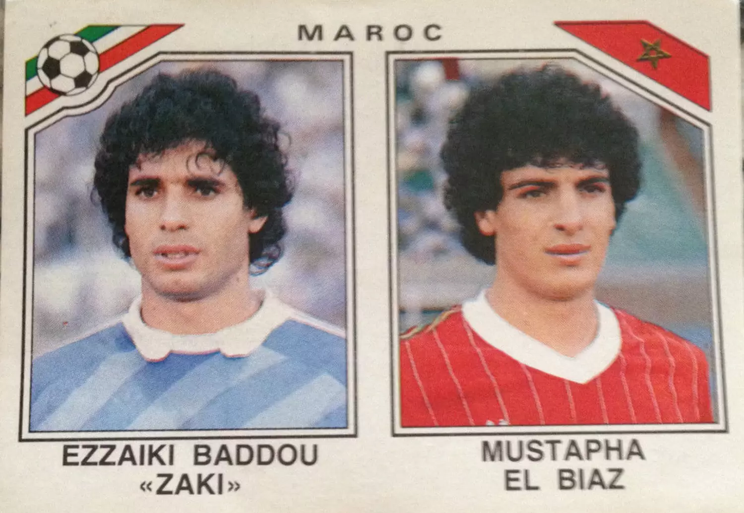 Mexico 86 World Cup - Ezzaiki Baddou / Mustapha El Biaz - Maroc