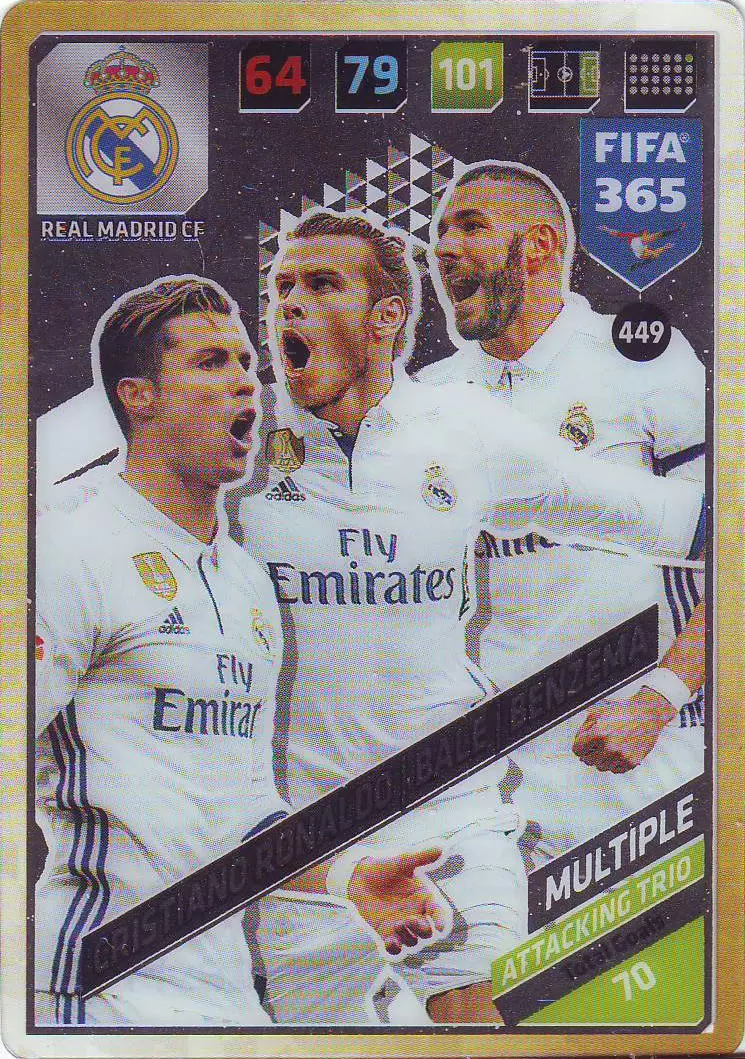FIFA 365 : 2018 Adrenalyn XL - Cristiano Ronaldo / Gareth Bale / Karim Benzema - Real Madrid CF