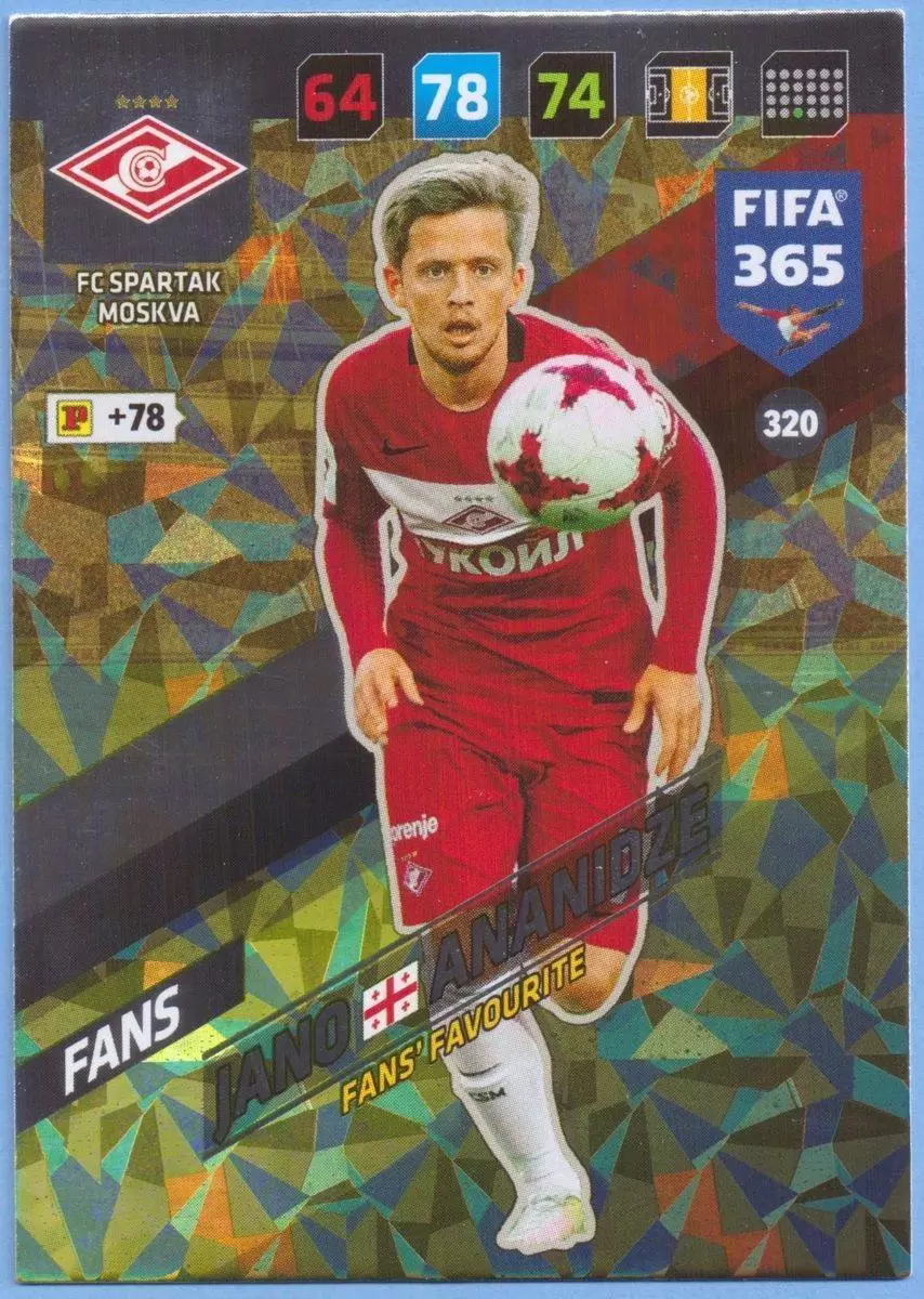 FIFA 365 : 2018 Adrenalyn XL - Jano Ananidze - FC Spartak Moskva