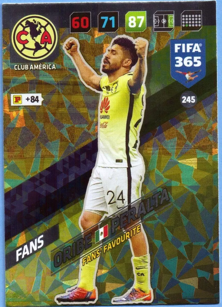 Oribe Peralta - Club América - FIFA 365 : 2018 Adrenalyn XL card 245