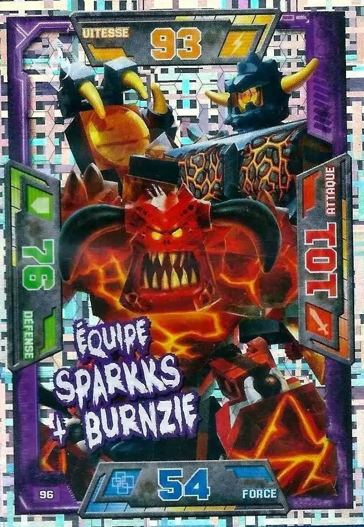 Cartes LEGO Nexo Knights - Équipe Sparkks + Burnzie