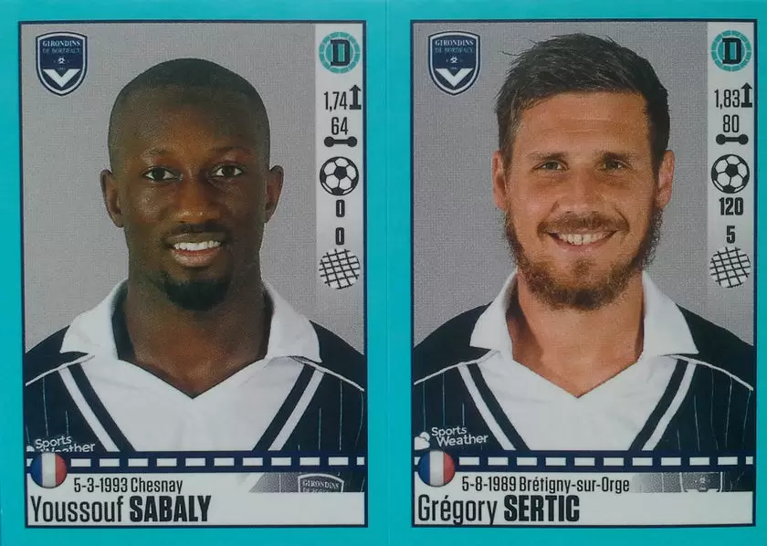 Foot 2016-17 - Youssouf Sabaly - Grégory Sertic - Bordeaux