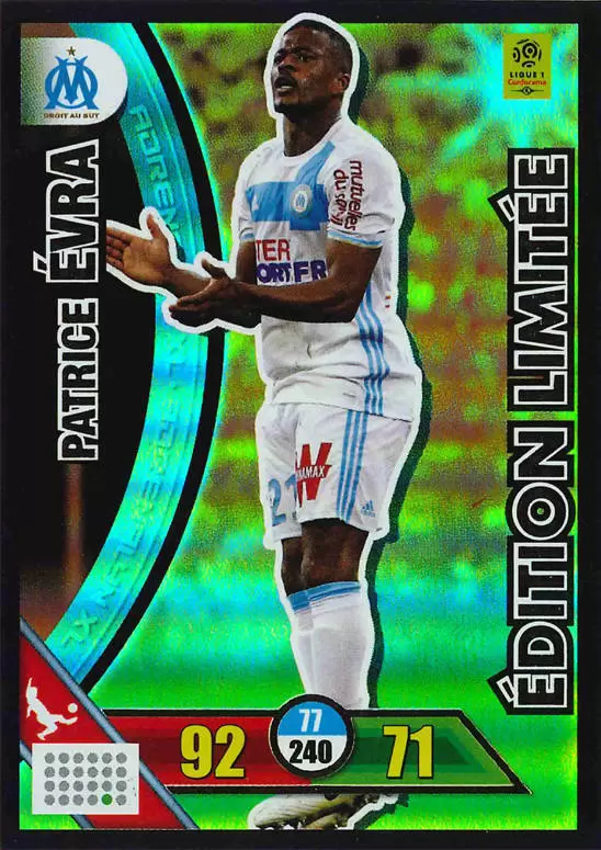 Adrenalyn XL 2017-18 - Patrice Évra - Olympique de Marseille - Edition Limitée
