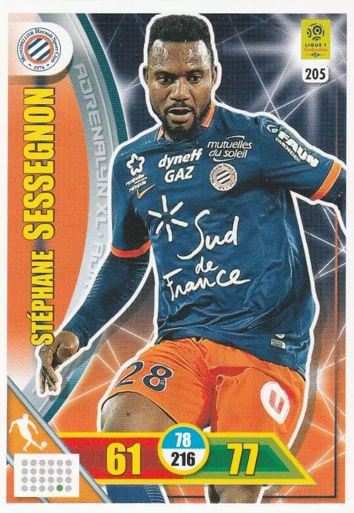 Adrenalyn XL 2017-18 - Stéphane Sessègnon - Montpellier Hérault SC
