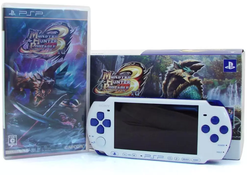 Matériel PSP - PSP 3000 Monster Hunter 3 White and Blue