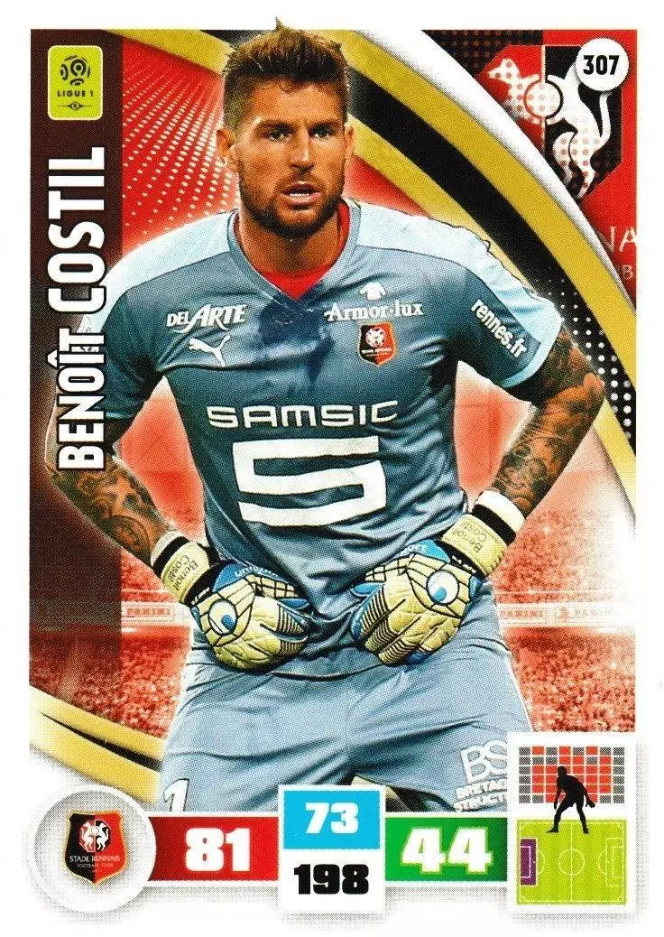 Adrenalyn XL Foot 2016-2017 - Benoît Costil - Stade Rennais FC
