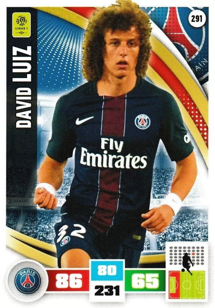 Adrenalyn XL Foot 2016-2017 - David Luiz - Paris Saint-Germain