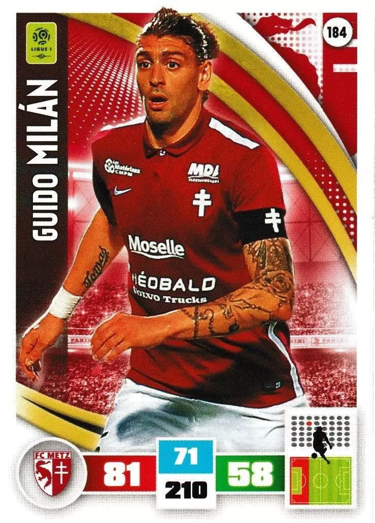 Adrenalyn XL Foot 2016-2017 - Guido Milán - FC Metz