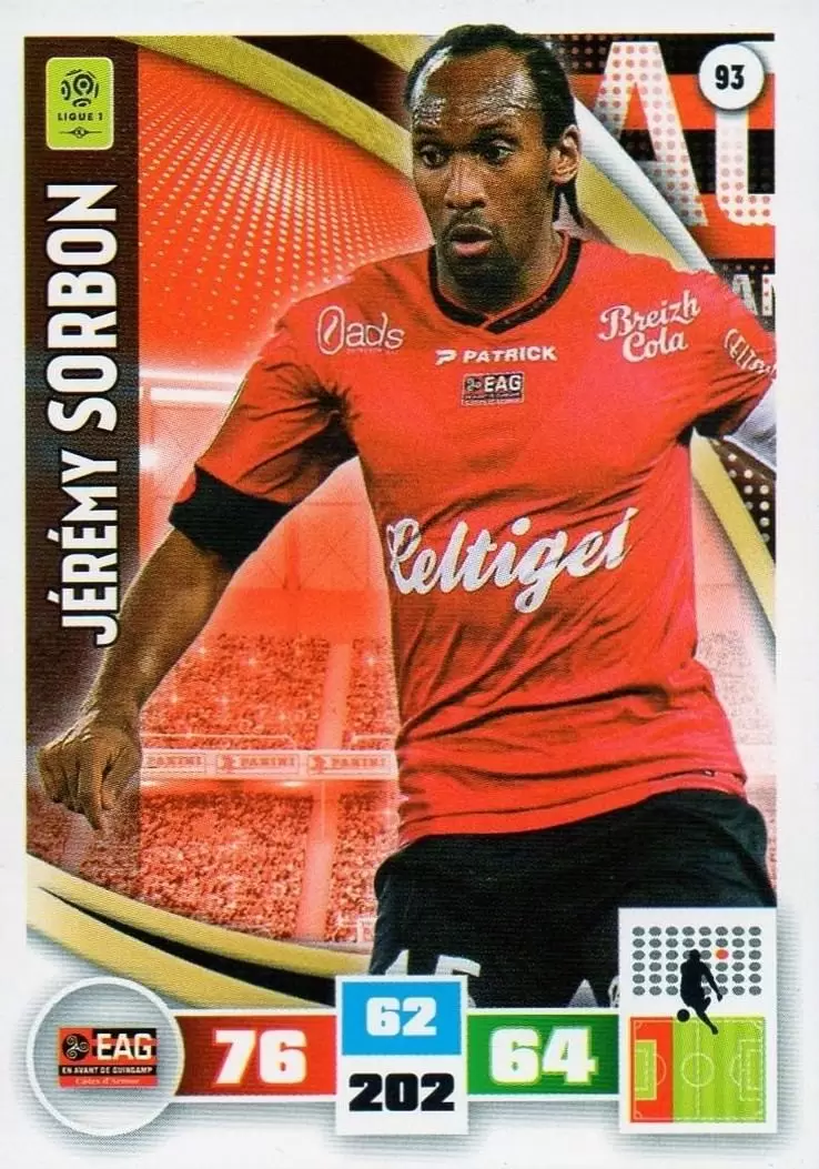 Adrenalyn XL Foot 2016-2017 - Jérémy Sorbon - En Avant de Guingamp