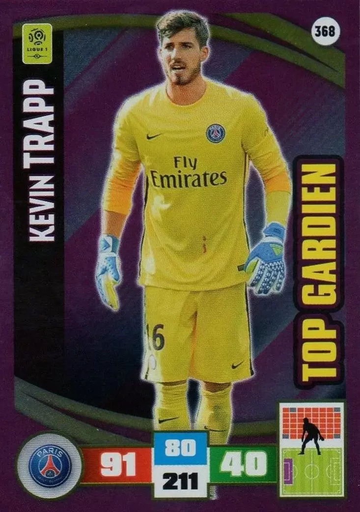 Adrenalyn XL Foot 2016-2017 - Kevin Trapp - Paris Saint-Germain - Top Gardien
