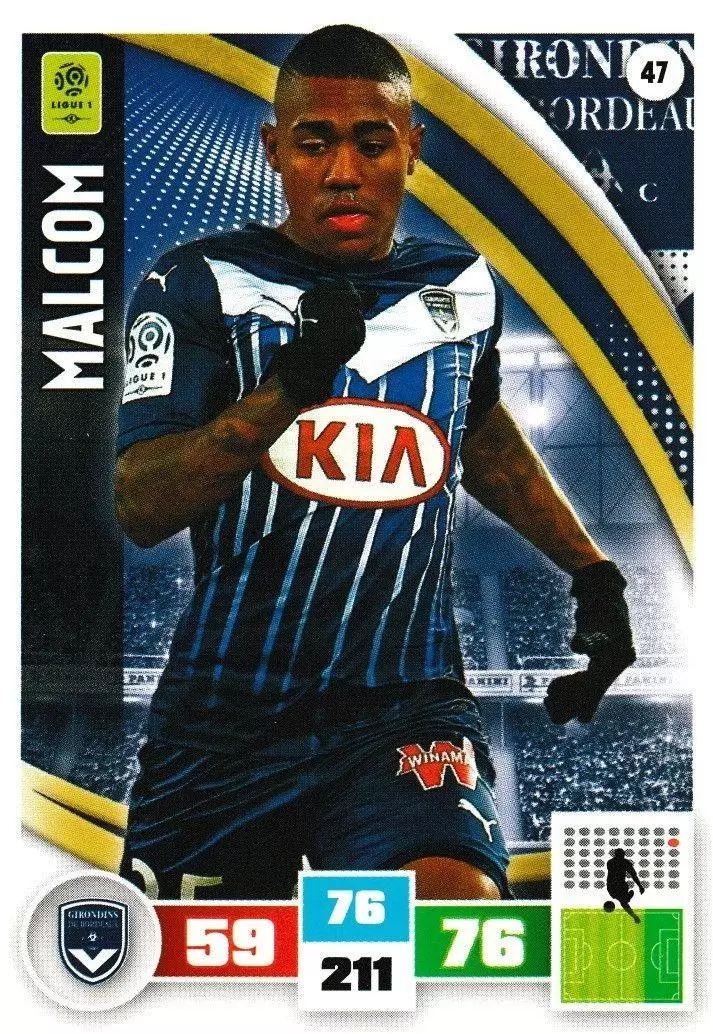 Adrenalyn XL Foot 2016-2017 - Malcom - FC Girondins de Bordeaux