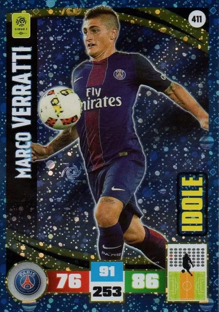 Adrenalyn XL Foot 2016-2017 - Marco Verratti - Paris Saint-Germain - Idole