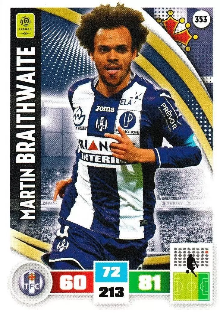 Adrenalyn XL Foot 2016-2017 - Martin Braithwaite - Toulouse Football Club