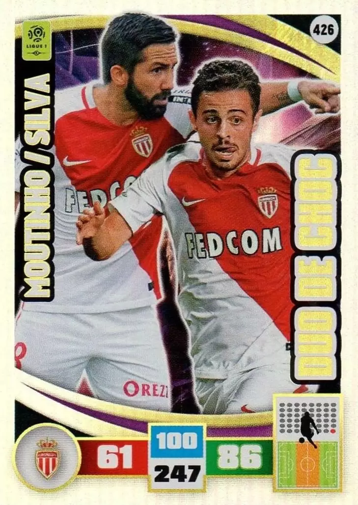 Adrenalyn XL Foot 2016-2017 - João Moutinho / Bernardo Silva - AS Monaco