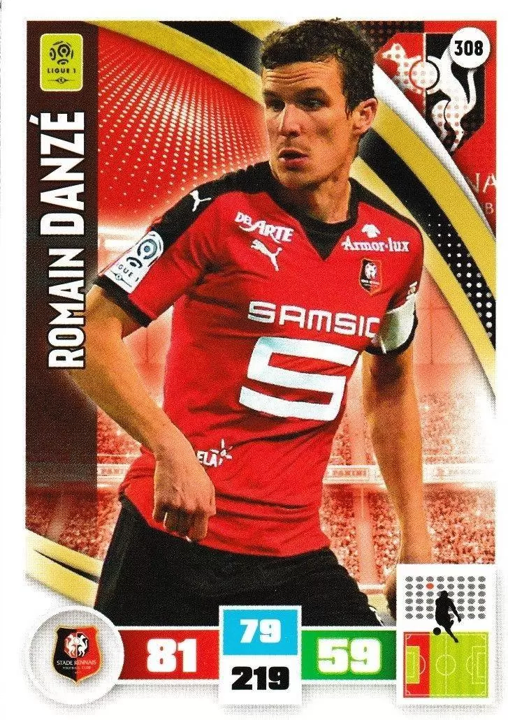 Adrenalyn XL Foot 2016-2017 - Romain Danzé - Stade Rennais FC