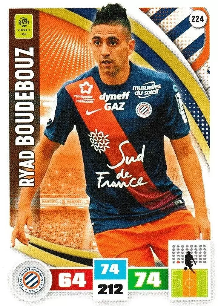 Adrenalyn XL Foot 2016-2017 - Ryad Boudebouz - Montpellier Herault SC
