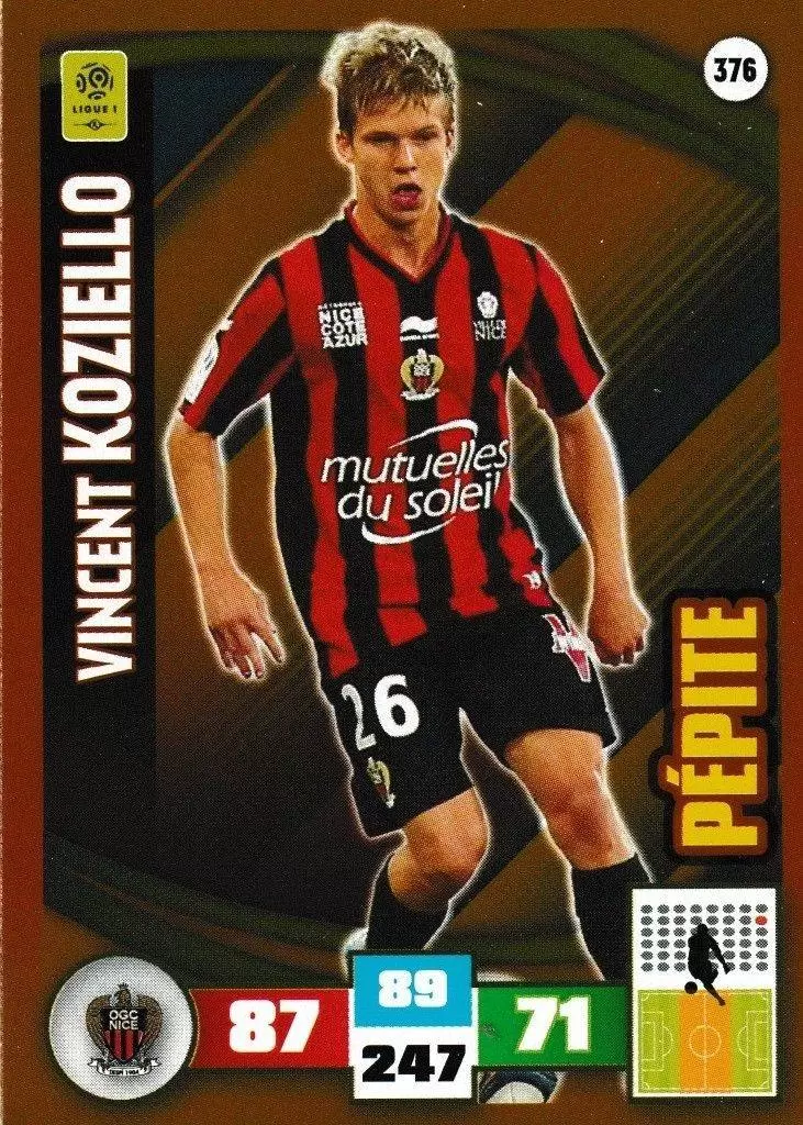 Adrenalyn XL Foot 2016-2017 - Vincent Koziello - OGC Nice - Pépite