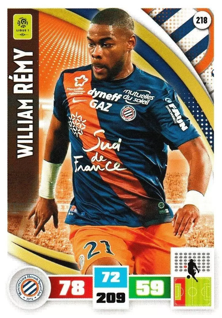 Adrenalyn XL Foot 2016-2017 - William Rémy - Montpellier Herault SC