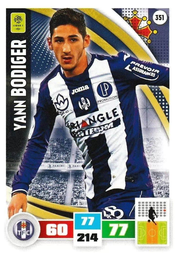 Adrenalyn XL Foot 2016-2017 - Yann Bodiger - Toulouse Football Club