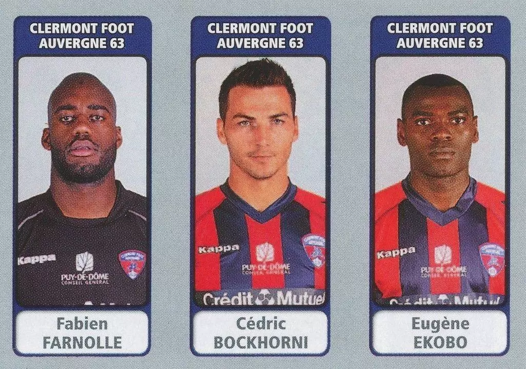 Foot 2011-12 - Fabien Farnolle / Cédric Bockhorni / Eugène Ekobo - Clermont Foot Auvergne 63