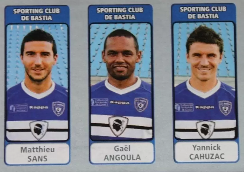 Foot 2011-12 - Matthieu Sans / Gaël Angoula / Yannick Cahuzac - Sporting Club de Bastia