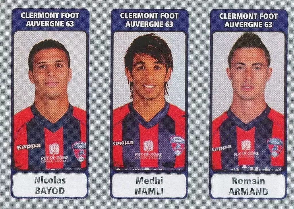 Foot 2011-12 - Nicolas Bayod / Medhi Namli / Romain Armand - Clermont Foot Auvergne 63