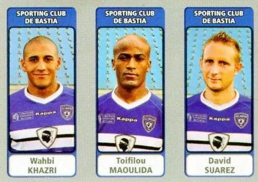 Foot 2011-12 - Wahbi Khazri / Toifilou Maoulida / David Suarez - Sporting Club de Bastia