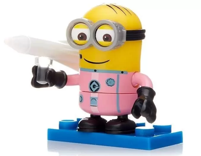 Serie 9 : Minions MEGA CONSTRUX - Dave combinaison rose et lance-missile