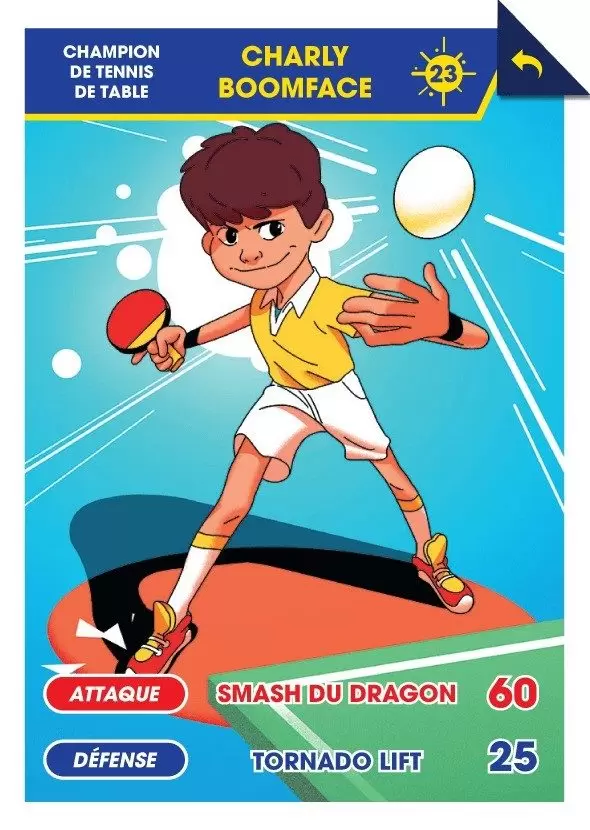 Cartes Tour du monde des sports (Pitch - Brioche Pasquier) - Charly Boomface - Tennis de table
