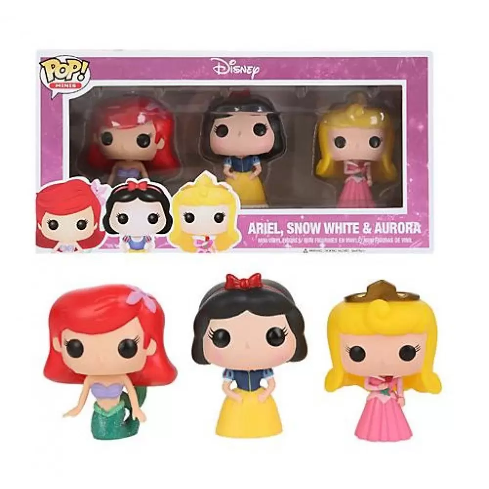 Pocket Pop! and Pop Minis! - Pop! Minis Disney - Ariel, Snow White and Aurora 3 Pack