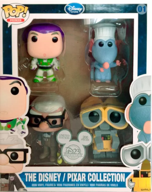Pocket Pop! and Pop Minis! - The Disney/Pixar Collection - Buzz, Remy, Carl, Wall-E 4 Pack