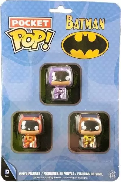 Pocket Pop! and Pop Minis! - Batman - Purple, Orange and Yellow 3 Pack