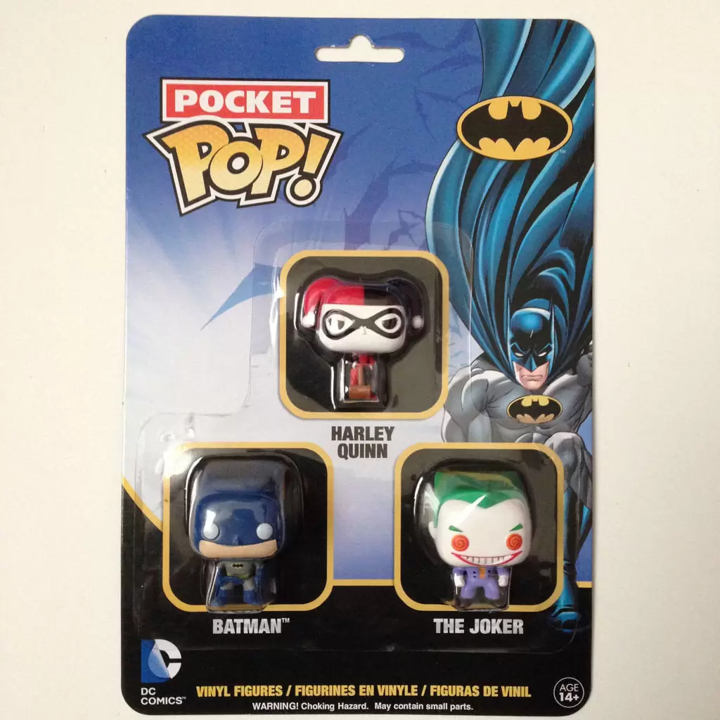 Pocket Pop! and Pop Minis! - DC Comics - Harley Quinn, Batman and The Joker 3 Pack