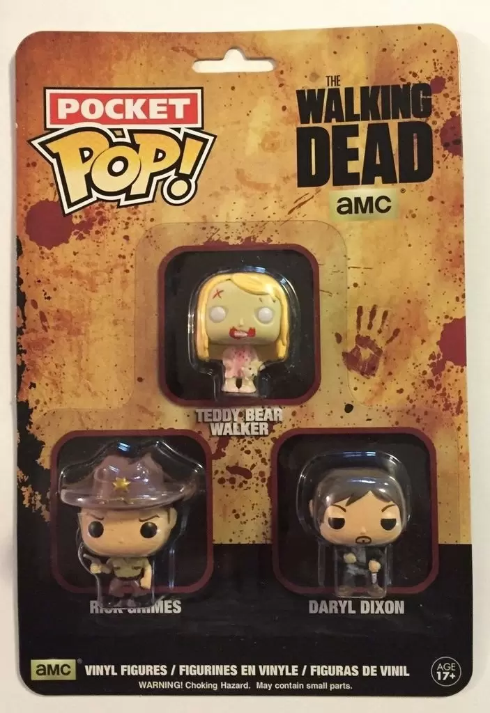 Pocket Pop! and Pop Minis! - The Walking Dead - Rick Grimes, Daryl Dixon and Teddy Bear Walker 3 Pack