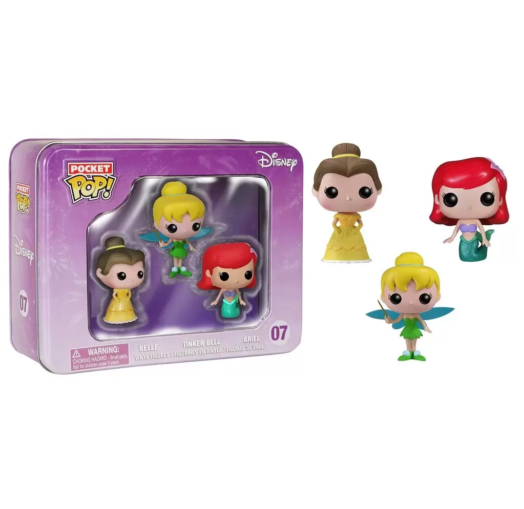 Pocket Pop! and Pop Minis! - Tinbox - Ariel, Tinkerbell and Belle 3 Pack