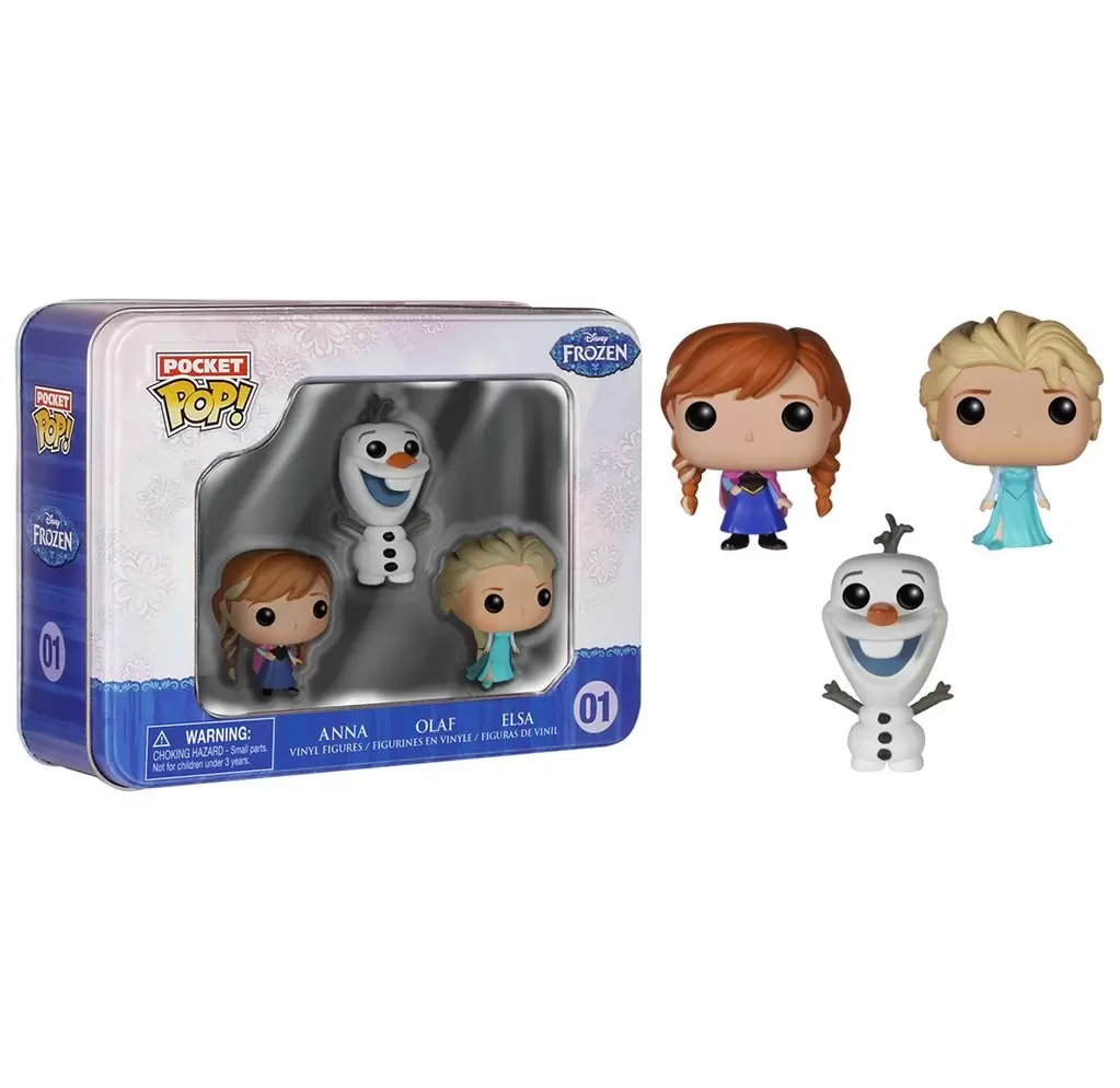 Pocket Pop! and Pop Minis! - Tinbox - Frozen - Elsa, Anna & Olaf 3 Pack